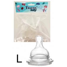TRAVEL BABY DELUXE TEAT - 2 PCS SIZE: L （WIDE NECK) 12 Bopp Bag/Poly Bag