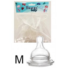 TRAVEL BABY DELUXE TEAT - 2 PCS SIZE: M (WIDE NECK) 12 Bopp Bag/Poly Bag