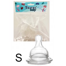 TRAVEL BABY DELUXE TEAT - 2 PCS SIZE: S (WIDE NECK) 12 Bopp Bag/Poly Bag