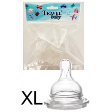 TRAVEL BABY DELUXE TEAT - 2 PCS SIZE: XL (WIDE NECK) 12 Bopp Bag/Poly Bag