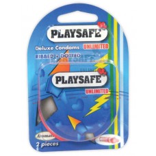 PLAYSAFE EASY PACK RIBBED + DOTTED CONDOM - 2PCS (12 packs (1 inner box))